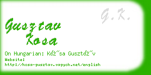 gusztav kosa business card